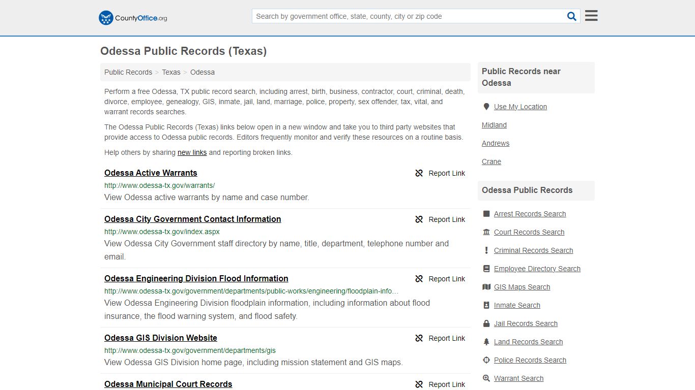 Odessa Public Records (Texas) - County Office